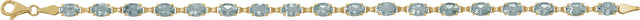 14K Gold Oval Natural Sky Blue Topaz Line Bracelet – 6x4mm - view 2