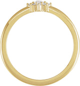 14K Gold Round Natural Diamond Halo-Style Ring – 3mm Stones - Yellow Gold - view 4