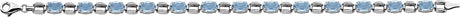 14K Gold Oval Natural Sky Blue Topaz Line Bracelet - view 2