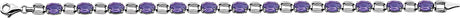 14K Gold Oval Natural Amethyst Line Bracelet - view 2
