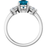 14K Gold Pear Natural London Blue Topaz & Lab-Grown Diamond Accented Ring - White Gold - view 2