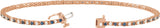14K Gold Round Natural Blue Sapphire & Natural Diamond Line Bracelet - Rose Gold - view 6