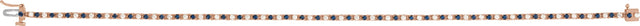 14K Gold Round Natural Blue Sapphire & Natural Diamond Line Bracelet - Yellow Gold - view 8