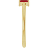 14K Gold Straight Baguette Lab-Grown Ruby Stackable Ring - Yellow Gold - view 4