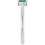 Platinum Straight Baguette Natural Emerald Stackable Ring - view 5