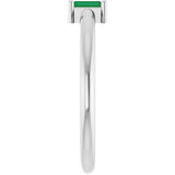 Platinum Straight Baguette Lab-Grown Emerald Stackable Ring - view 5