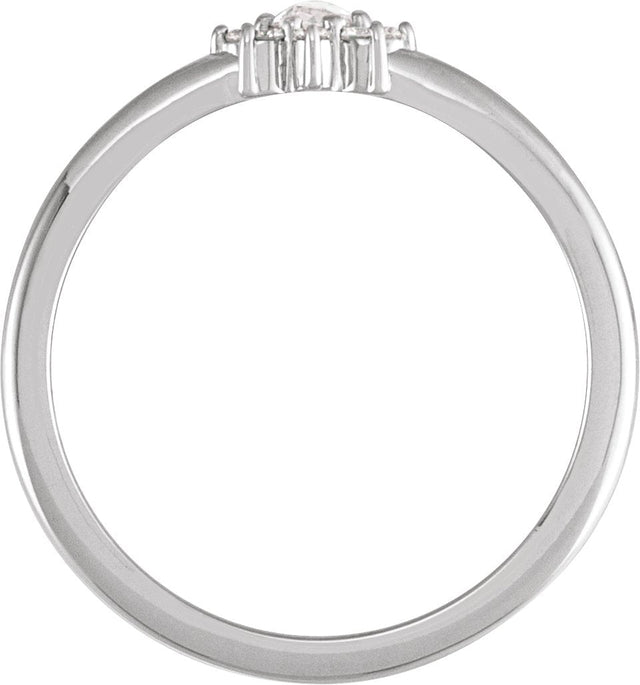 14K Gold Round Natural Diamond Halo-Style Ring – 3mm Stones - White Gold - view 4
