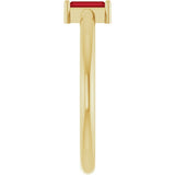 14K Gold Straight Baguette Lab-Grown Ruby Stackable Ring - Yellow Gold - view 4