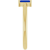 14K Gold Straight Baguette Lab-Grown Blue Sapphire Stackable Ring - Yellow Gold - view 4