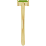14K Gold Straight Baguette Natural Peridot Stackable Ring - Yellow Gold - view 4