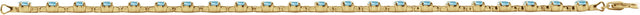 14K Gold Round Natural Sky Blue Topaz Line Bracelet - Yellow Gold - view 4