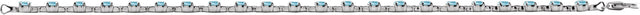 14K Gold Round Natural Sky Blue Topaz Line Bracelet - White Gold - view 4