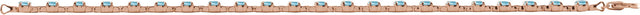 14K Gold Round Natural Sky Blue Topaz Line Bracelet - Rose Gold - view 4