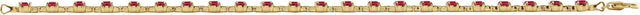 14K Gold Round Lab-Grown Ruby Line Bracelet – 3.5mm Stones - Yellow Gold - view 4