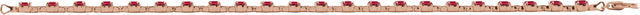 14K Gold Round Lab-Grown Ruby Line Bracelet – 3.5mm Stones - Rose Gold - view 4