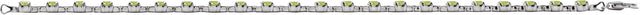 14K Gold Round Natural Peridot Line Bracelet - White Gold - view 4