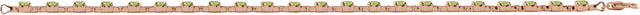 14K Gold Round Natural Peridot Line Bracelet - Rose Gold - view 4