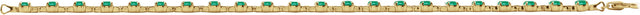 14K Gold Round Lab-Grown Emerald Line Bracelet – 3.5mm Stones - Yellow Gold - view 4