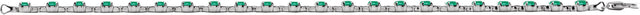 14K Gold Round Lab-Grown Emerald Line Bracelet – 3.5mm Stones - White Gold - view 4