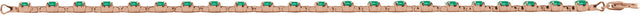 14K Gold Round Lab-Grown Emerald Line Bracelet – 3.5mm Stones - Rose Gold - view 4