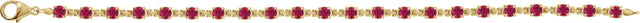 14K Gold Round Lab-Grown Ruby Line Bracelet – 3.5mm Stones - Yellow Gold - view 2