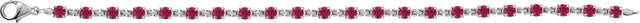 14K Gold Round Lab-Grown Ruby Line Bracelet – 3.5mm Stones - White Gold - view 2