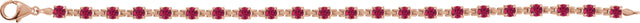 14K Gold Round Lab-Grown Ruby Line Bracelet – 3.5mm Stones - Rose Gold - view 2