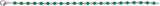 14K Gold Round Lab-Grown Emerald Line Bracelet – 3.5mm Stones - White Gold - view 2