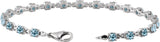 14K Gold Round Natural Sky Blue Topaz Line Bracelet - White Gold - view 3