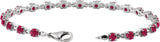 14K Gold Round Lab-Grown Ruby Line Bracelet – 3.5mm Stones - White Gold - view 3
