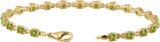 14K Gold Round Natural Peridot Line Bracelet - Yellow Gold - view 3