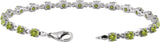 14K Gold Round Natural Peridot Line Bracelet - White Gold - view 3