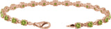 14K Gold Round Natural Peridot Line Bracelet - Rose Gold - view 3