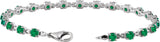 14K Gold Round Lab-Grown Emerald Line Bracelet – 3.5mm Stones - White Gold - view 3