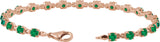 14K Gold Round Lab-Grown Emerald Line Bracelet – 3.5mm Stones - Rose Gold - view 2