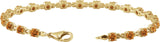 14K Gold Round Natural Citrine Line Bracelet - Yellow Gold - view 4