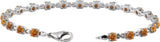 14K Gold Round Natural Citrine Line Bracelet - White Gold - view 3