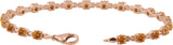 14K Gold Round Natural Citrine Line Bracelet - Rose Gold - view 3