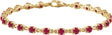 14K Gold Round Lab-Grown Ruby Line Bracelet – 3.5mm Stones - Yellow Gold