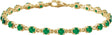14K Gold Round Lab-Grown Emerald Line Bracelet – 3.5mm Stones - Yellow Gold