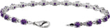14K Gold Round Natural Amethyst Line Bracelet - White Gold - view 3
