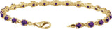 14K Gold Round Natural Amethyst Line Bracelet - Yellow Gold - view 3