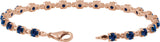 14K Gold Round Lab-Grown Blue Sapphire Line Bracelet – 3.5mm Stones - Rose Gold - view 3