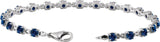 14K Gold Round Lab-Grown Blue Sapphire Line Bracelet – 3.5mm Stones - White Gold - view 3