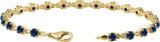 14K Gold Round Lab-Grown Blue Sapphire Line Bracelet – 3.5mm Stones - Yellow Gold - view 3