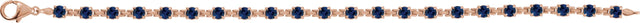 14K Gold Round Lab-Grown Blue Sapphire Line Bracelet – 3.5mm Stones - Rose Gold - view 2