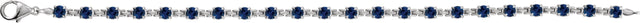 14K Gold Round Lab-Grown Blue Sapphire Line Bracelet – 3.5mm Stones - White Gold - view 2