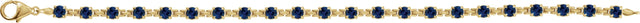 14K Gold Round Lab-Grown Blue Sapphire Line Bracelet – 3.5mm Stones - Yellow Gold - view 2