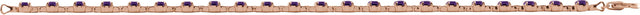 14K Gold Round Natural Amethyst Line Bracelet - Rose Gold - view 4