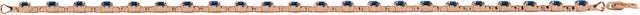 14K Gold Round Lab-Grown Blue Sapphire Line Bracelet – 3.5mm Stones - Rose Gold - view 4